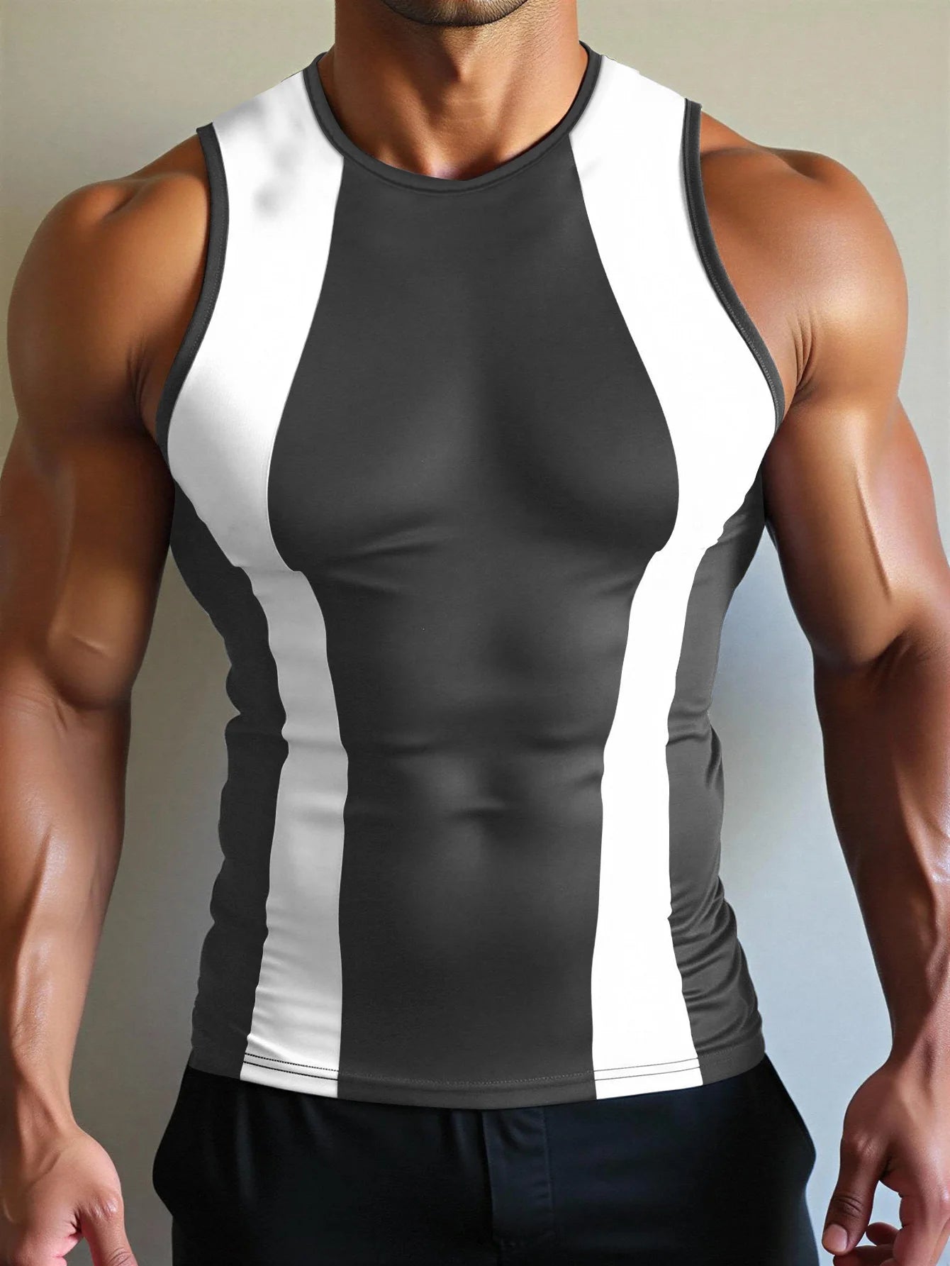 Outdoor sports round neck basketbal jerseys Breathable running vests Summer men's t-shirts and tank tops quick-dry mesh tops man