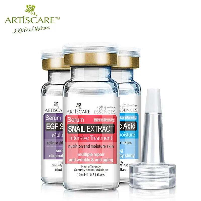 ARTISCARE Serum for Face 8pcs/Lot Hyaluron Acid Moisturizing Vitamain C Facial Essence Six Peptide Q10 EGF Skin Care