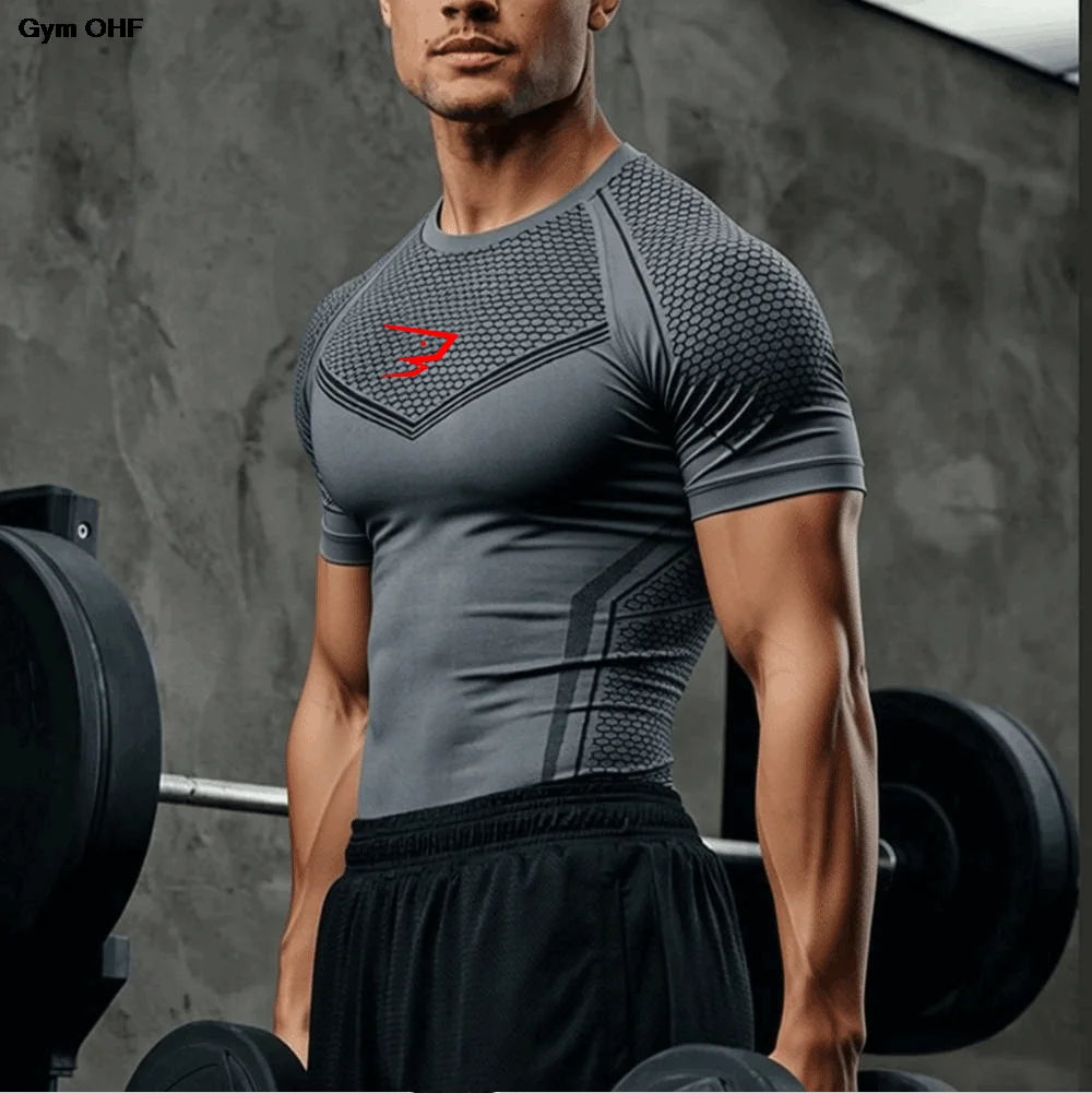 2026 New Running T-shirts Men Compression Long Sleeve Sports Shirts Trainning & Exercise Gym Fitness Quick Drying Sportswear