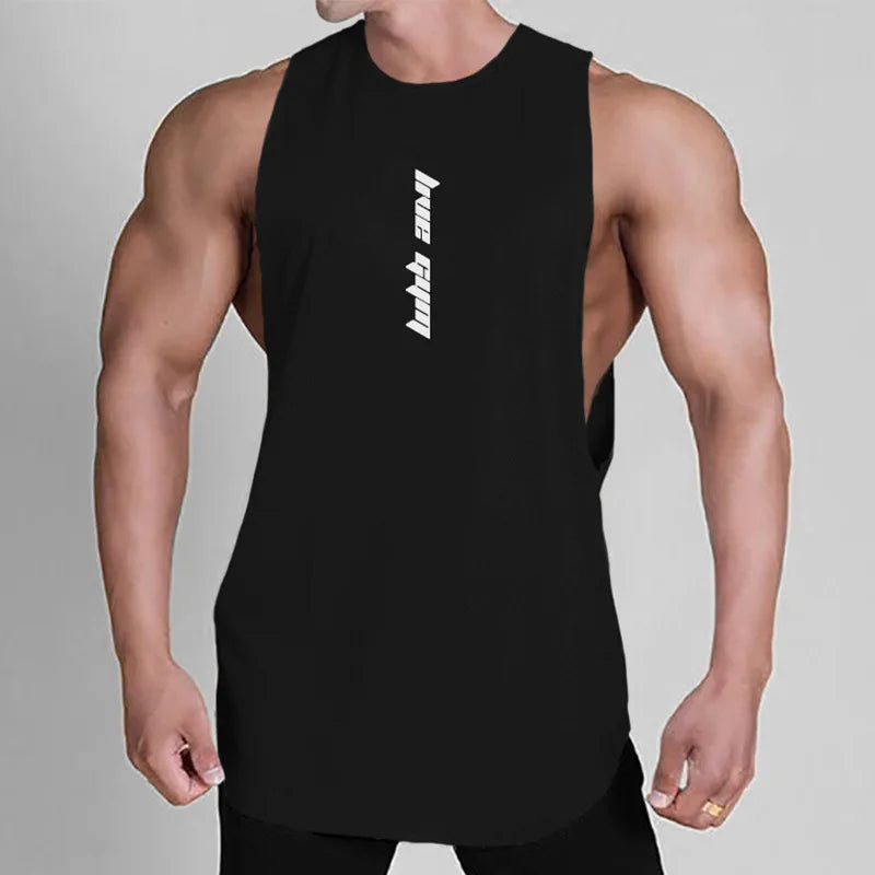 Men's Sleeveless Tank Top Summer Loose Quick Dry Breathable Gym Workout Vest Men Trend Streetwear Casual Sports Vest