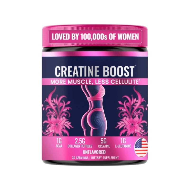 Creatine Monohydrate Powder for Women with Collagen Peptides BCAA L-Glutamine Unflavored Daily Fitness Support 30 Servings