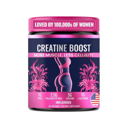Creatine Monohydrate Powder for Women with Collagen Peptides BCAA L-Glutamine Unflavored Daily Fitness Support 30 Servings