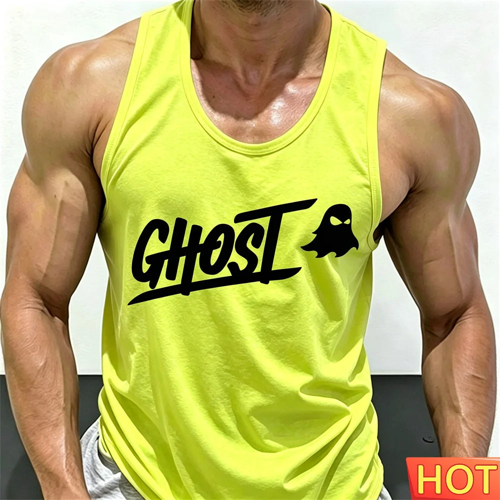 Men's Fitness Drink T-shirt Running fitness T-shirt tops Summer men's fitness vest Gym Quick Drying men's t-shirts and tank tops