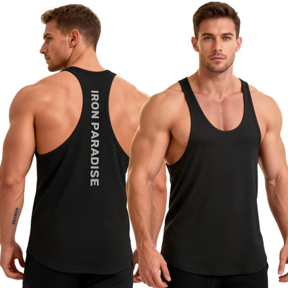 Men Oversized Y-Back Tank Top Quick Dry Gym Workout Bodybuilding Sleeveless Shirt