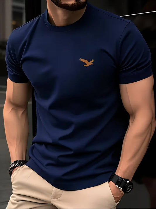 Spring-Summer Luxury Men's Print T-shirt Crewneck Casual Trend Y2K High-end High Quality Fitness Sports T-shirt Wear for Son