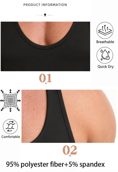 Men Oversized Y-Back Tank Top Quick Dry Gym Workout Bodybuilding Sleeveless Shirt
