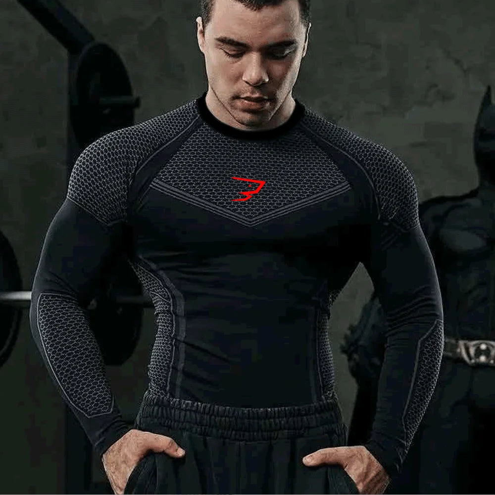 2026 New Running T-shirts Men Compression Long Sleeve Sports Shirts Trainning & Exercise Gym Fitness Quick Drying Sportswear