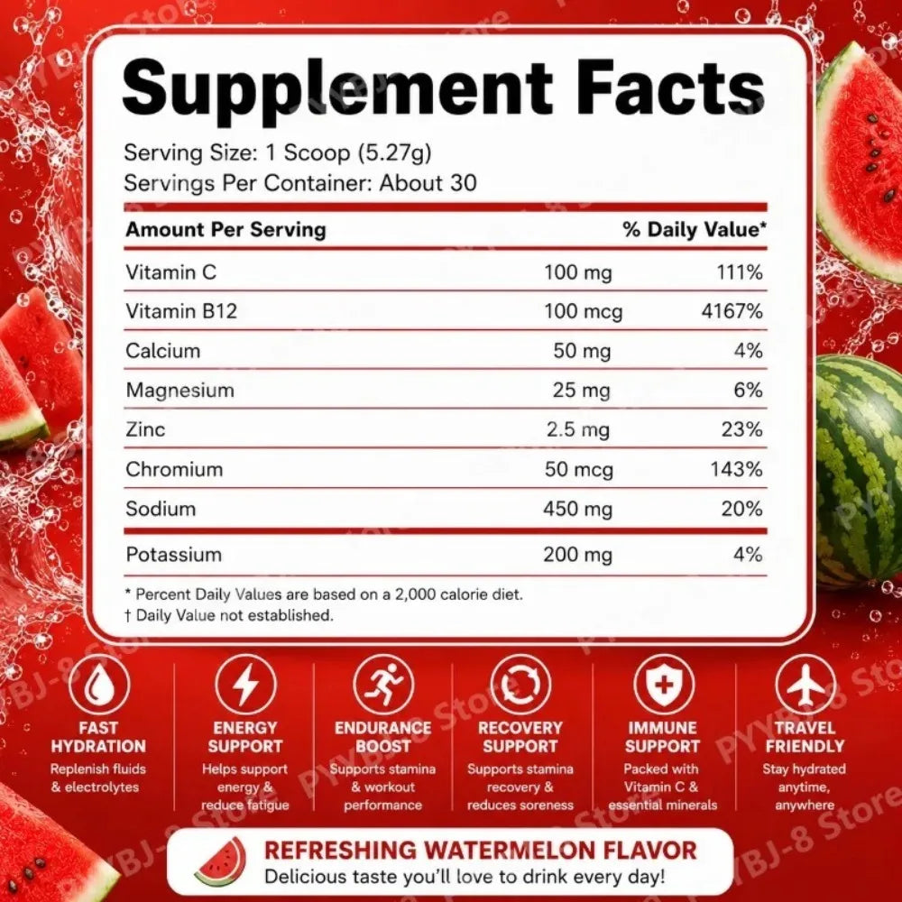 Electrolyte Drink Powder 158g 30 Serving with Sodium Potassium,Magnesium Calcium Support Exercise Recovery Energy Enhancement