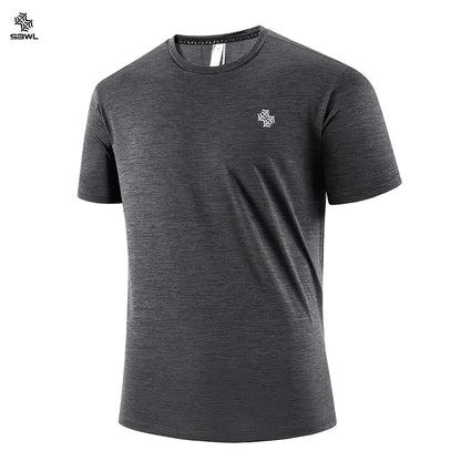 SBWL Fashion Football Style Men's Outdoor Running Fitness Loose Short Sleeve T-Shirt Breathable Quick Drying Casual Gym Tops