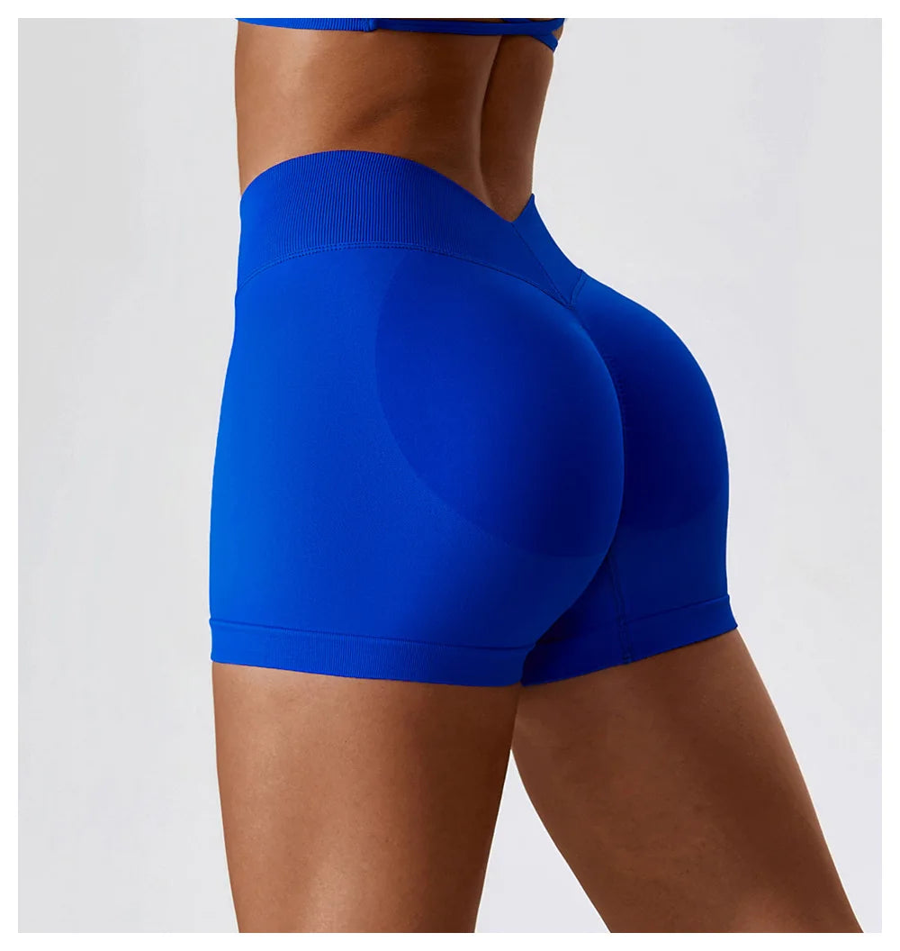 Seamless Yoga Shorts Women's High Waist Fitness Sports Shorts Running Cycling Shorts Female Breathable Workout Sports Shorts