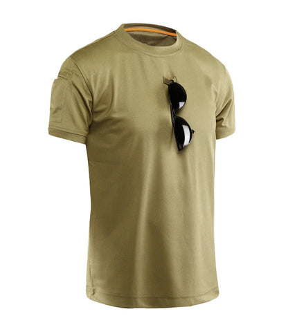 Men's Summer Fast Dry Pullerover O-Neck Tees Breathable Tactical Camping Trekking Hiking Climbing Quick Dry Sport T-Shirt