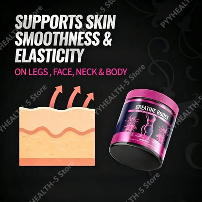 Creatine Monohydrate Powder for Women with Collagen Peptides BCAA L-Glutamine Unflavored Daily Fitness Support 30 Servings