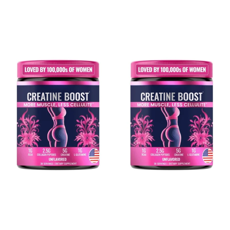 Creatine Monohydrate Powder for Women with Collagen Peptides BCAA L-Glutamine Unflavored Daily Fitness Support 30 Servings