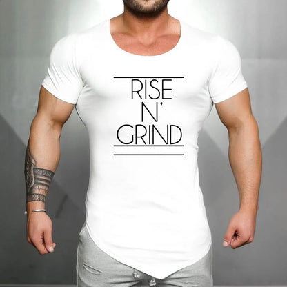 Summer Mens Slim Fit Casual Sport T-Shirts Cotton Absorb Sweat Short Sleeves Shirts Gym Fitness Bodybuilding Muscle Clothing