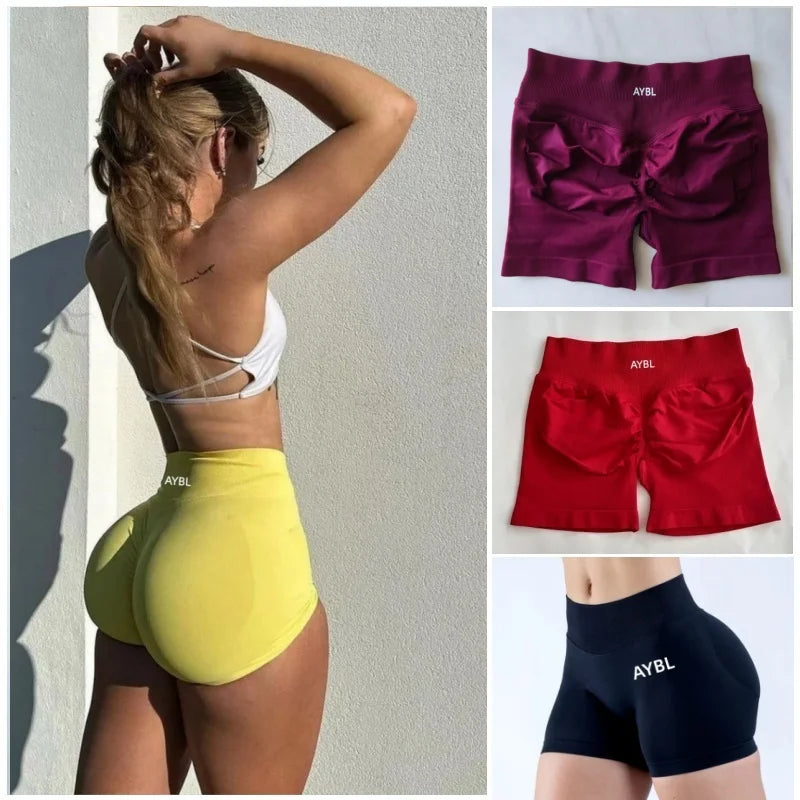 Fashion Shorts Low Waist Seamless Yoga Shorts Scrunch Bum Gym Shorts Women Workout Biker Stretch Fitness Shorts