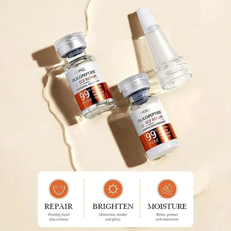 Yeast Freeze-Dried Power Facial Microneedling Serum Skin Care Set Shrink Pores Moisturizing Brighten Anti Aging Peptides Essence