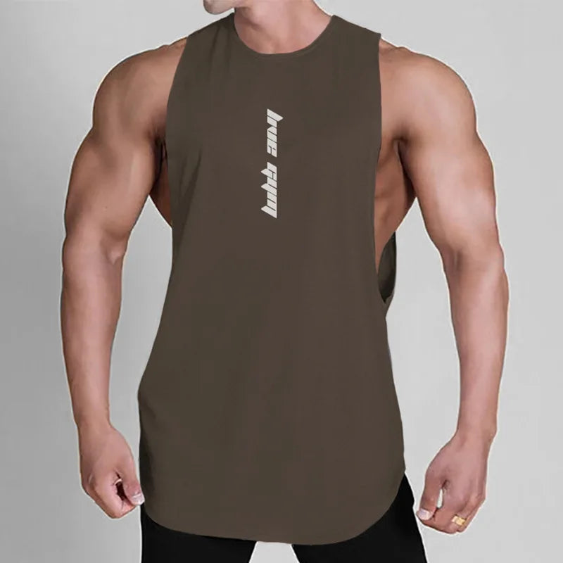 Men's Sleeveless Tank Top Summer Loose Quick Dry Breathable Gym Workout Vest Men Trend Streetwear Casual Sports Vest