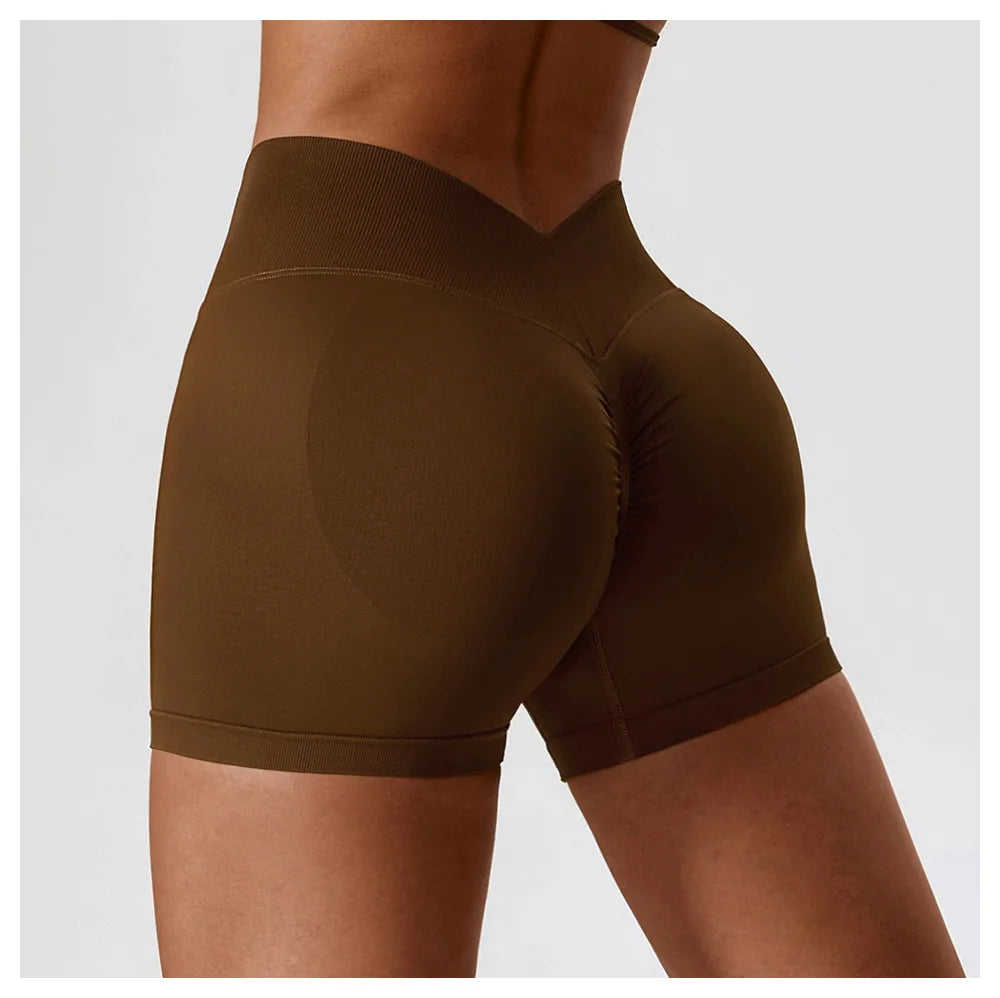 Seamless Yoga Shorts Women's High Waist Fitness Sports Shorts Running Cycling Shorts Female Breathable Workout Sports Shorts
