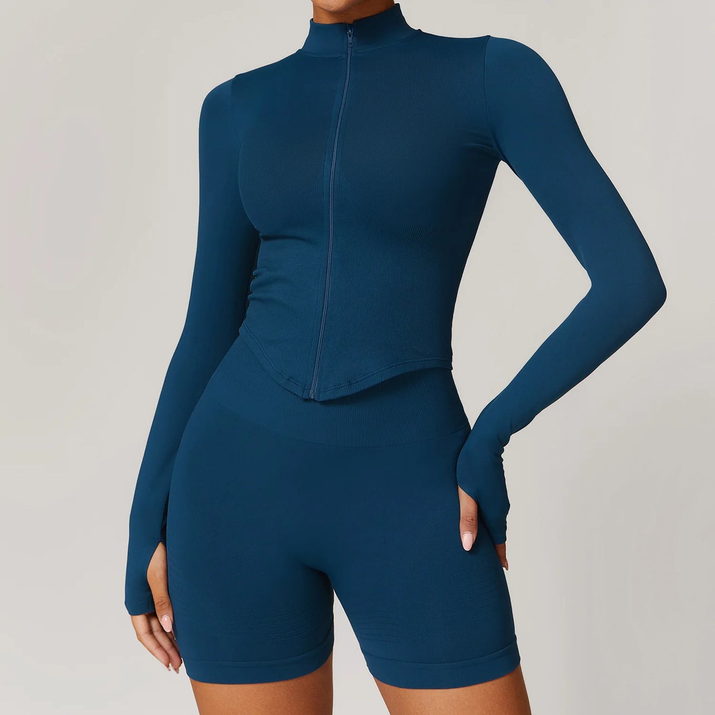 Zipper Long Sleeve Women Yoga T-shirts Fitness Jacket Solid Sports Top Running Shirts Sexy Quick Dry Gym Crop Tops Sport Wear