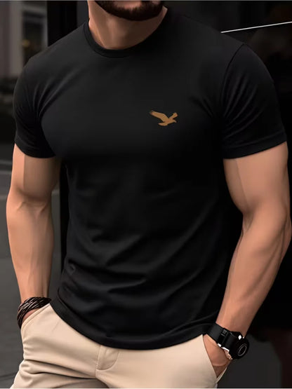 Spring-Summer Luxury Men's Print T-shirt Crewneck Casual Trend Y2K High-end High Quality Fitness Sports T-shirt Wear for Son
