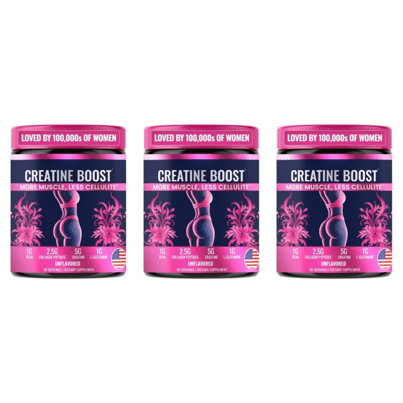 Creatine Monohydrate Powder for Women with Collagen Peptides BCAA L-Glutamine Unflavored Daily Fitness Support 30 Servings