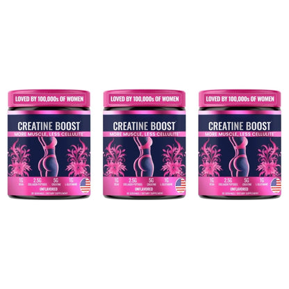 Creatine Monohydrate Powder for Women with Collagen Peptides BCAA L-Glutamine Unflavored Daily Fitness Support 30 Servings