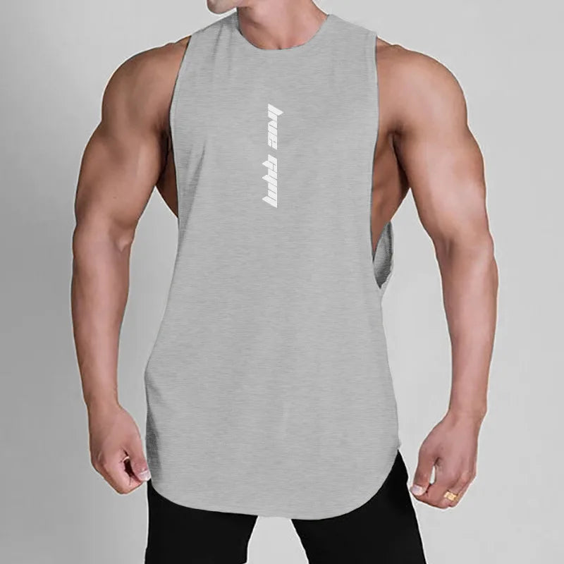 Men's Sleeveless Tank Top Summer Loose Quick Dry Breathable Gym Workout Vest Men Trend Streetwear Casual Sports Vest