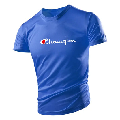 Summer Outdoor Fitness Sports Men's T Shirt Casual O-neck Short Sleeve Tops Fashion Hot Sale Sportswear Loose Breathable T-Shirt