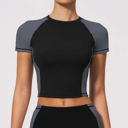 Summer Women's Breathable Yoga Shirts Fitness Sports T-Shirts Short Sleeve Gym Workout Top Female Yoga Shirts Running Sport Top