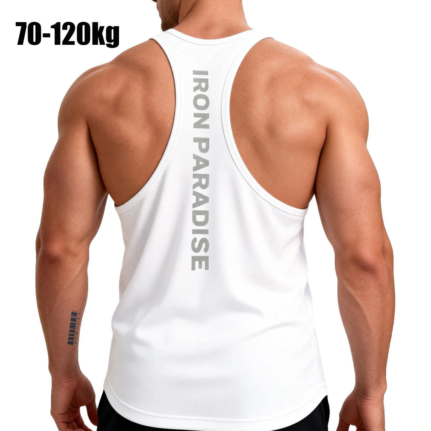 Men Oversized Y-Back Tank Top Quick Dry Gym Workout Bodybuilding Sleeveless Shirt
