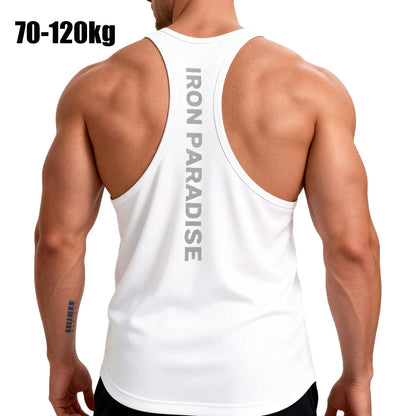Men Oversized Y-Back Tank Top Quick Dry Gym Workout Bodybuilding Sleeveless Shirt