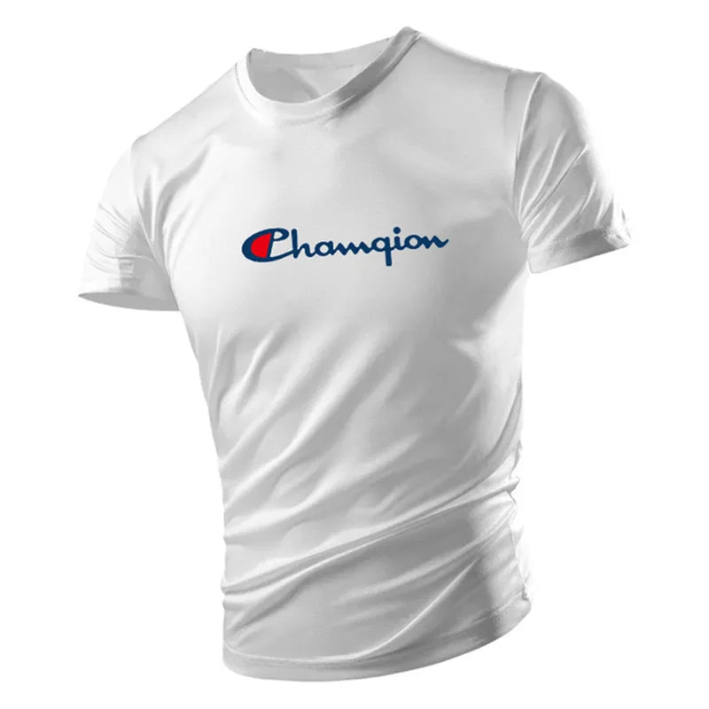 Summer Outdoor Fitness Sports Men's T Shirt Casual O-neck Short Sleeve Tops Fashion Hot Sale Sportswear Loose Breathable T-Shirt