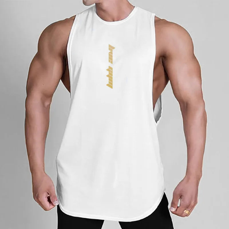 Men's Sleeveless Tank Top Summer Loose Quick Dry Breathable Gym Workout Vest Men Trend Streetwear Casual Sports Vest