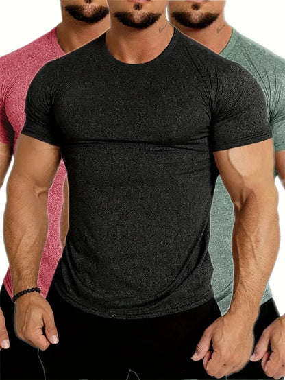 2025 New Tight sports T-shirt quick drying fitness sportswear short sleeve tops running Training summer jogging gym T-shirts men