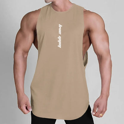 Men's Sleeveless Tank Top Summer Loose Quick Dry Breathable Gym Workout Vest Men Trend Streetwear Casual Sports Vest