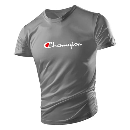 Summer Outdoor Fitness Sports Men's T Shirt Casual O-neck Short Sleeve Tops Fashion Hot Sale Sportswear Loose Breathable T-Shirt