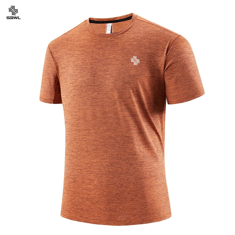 SBWL Fashion Football Style Men's Outdoor Running Fitness Loose Short Sleeve T-Shirt Breathable Quick Drying Casual Gym Tops