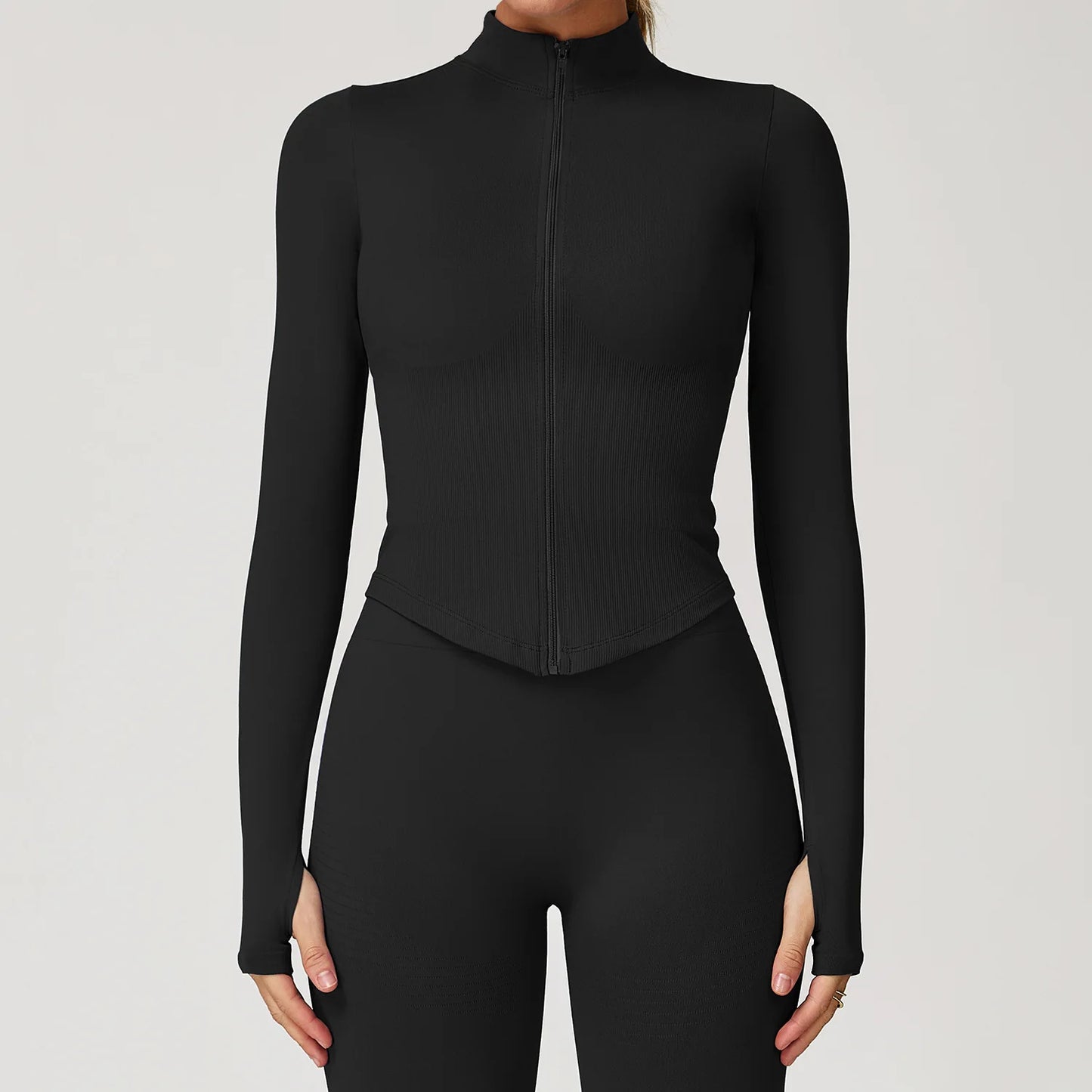 Zipper Long Sleeve Women Yoga T-shirts Fitness Jacket Solid Sports Top Running Shirts Sexy Quick Dry Gym Crop Tops Sport Wear
