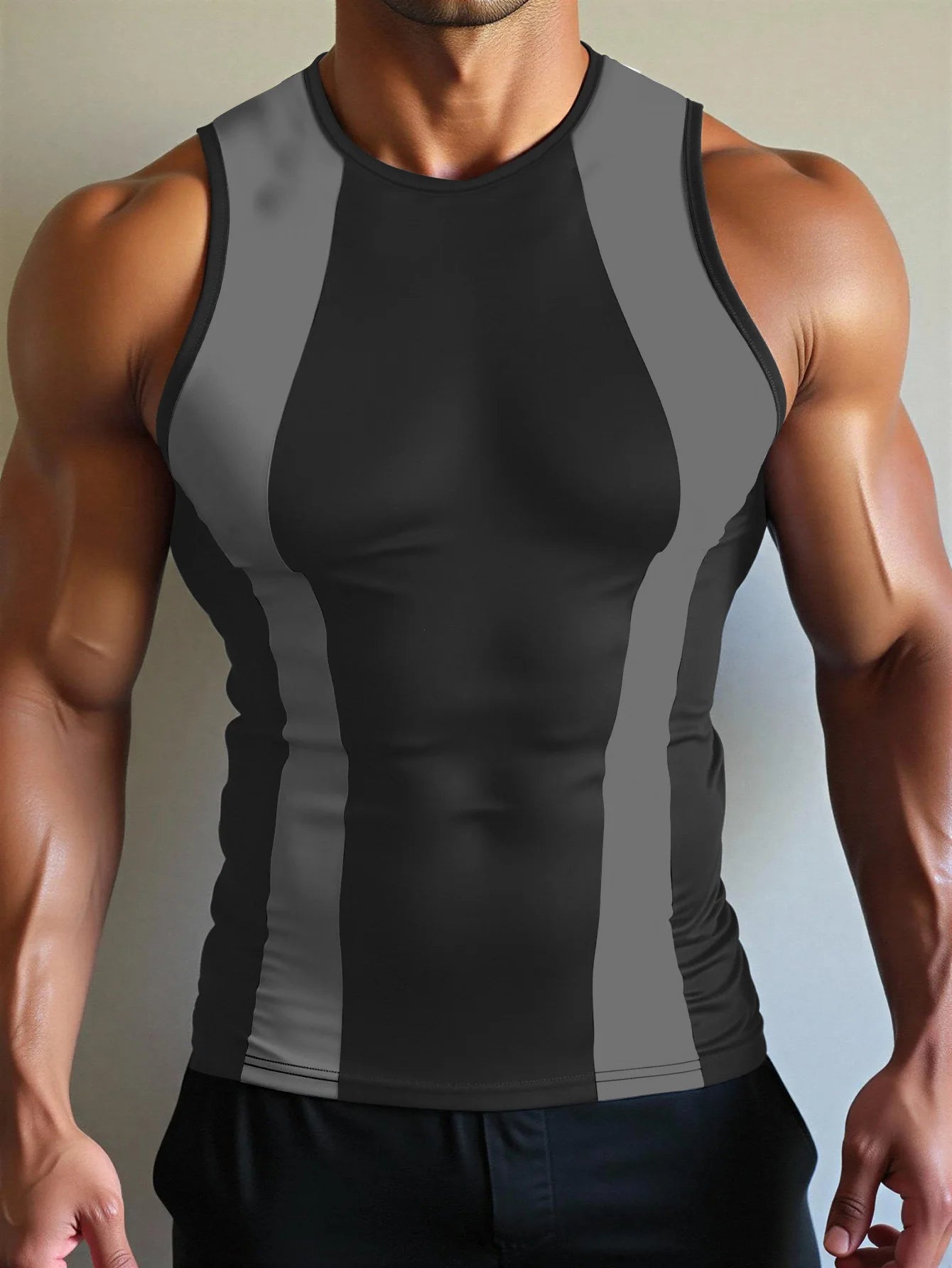 Outdoor sports round neck basketbal jerseys Breathable running vests Summer men's t-shirts and tank tops quick-dry mesh tops man