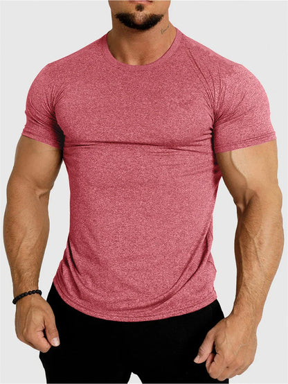 2025 New Tight sports T-shirt quick drying fitness sportswear short sleeve tops running Training summer jogging gym T-shirts men
