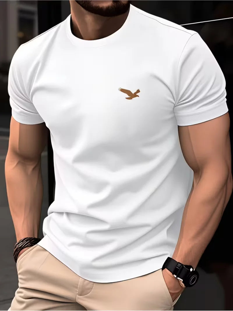 Spring-Summer Luxury Men's Print T-shirt Crewneck Casual Trend Y2K High-end High Quality Fitness Sports T-shirt Wear for Son