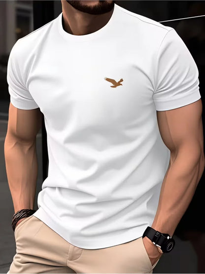 Spring-Summer Luxury Men's Print T-shirt Crewneck Casual Trend Y2K High-end High Quality Fitness Sports T-shirt Wear for Son