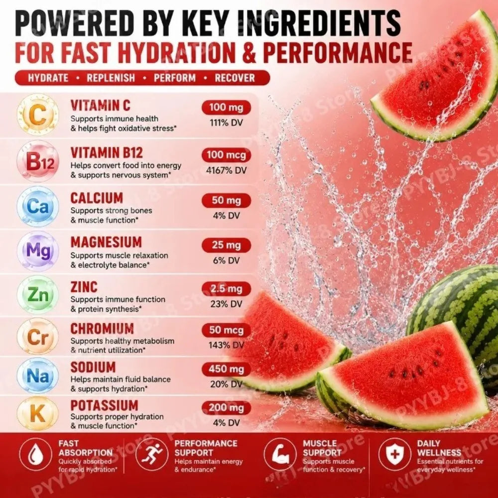 Electrolyte Drink Powder 158g 30 Serving with Sodium Potassium,Magnesium Calcium Support Exercise Recovery Energy Enhancement