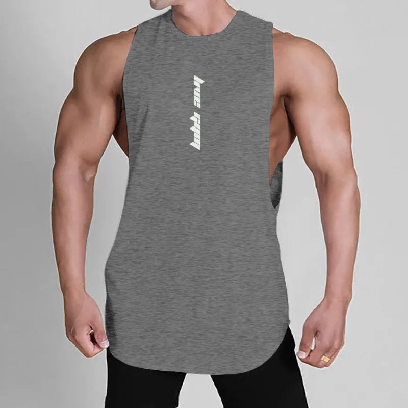 Men's Sleeveless Tank Top Summer Loose Quick Dry Breathable Gym Workout Vest Men Trend Streetwear Casual Sports Vest