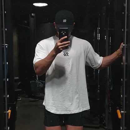 Men Short sleeve Cotton T-shirt men Sports t shirt Fitness Bodybuilding loose Running t shirt Male Training Brand men Clothing
