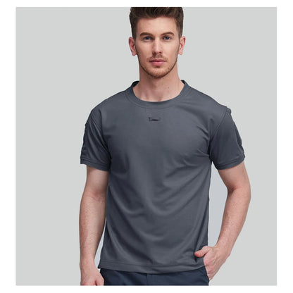 Men's Summer Fast Dry Pullerover O-Neck Tees Breathable Tactical Camping Trekking Hiking Climbing Quick Dry Sport T-Shirt