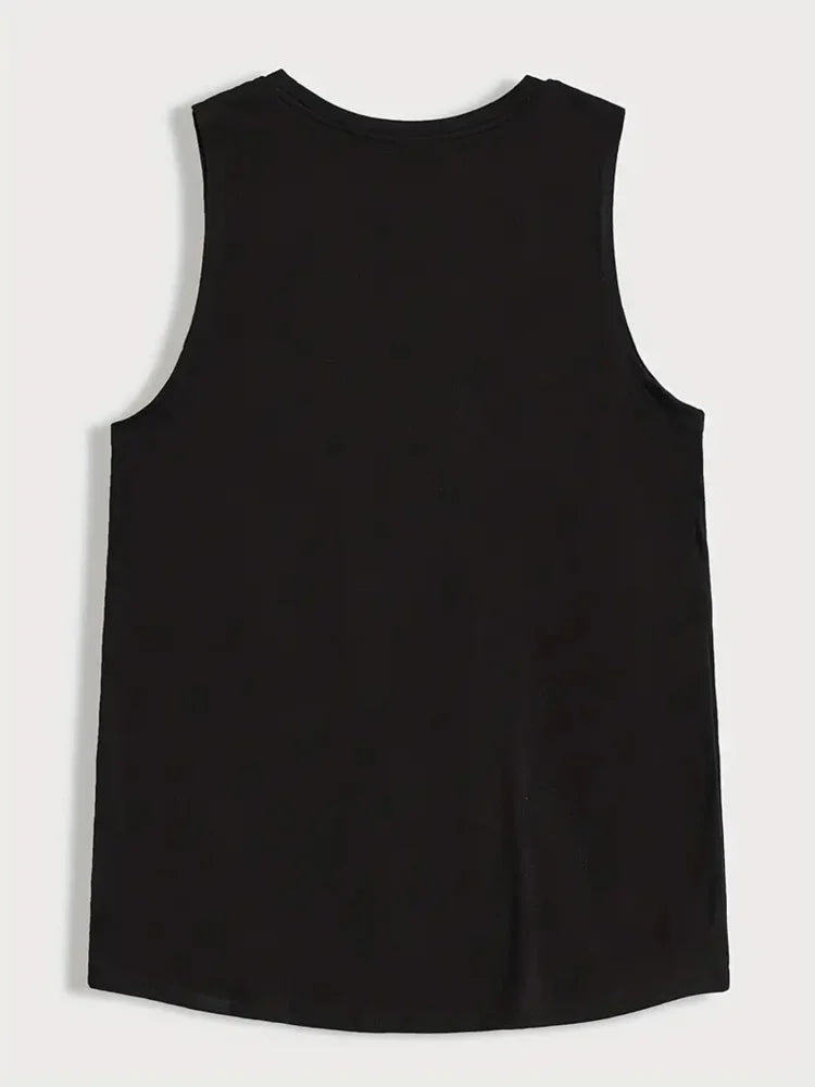 Men's Summer Sports T-Shirt Cross Print Running Tank Top Stretch Quick-Dry Athletic Top Fitness Sports Tank Men's Training Shirt