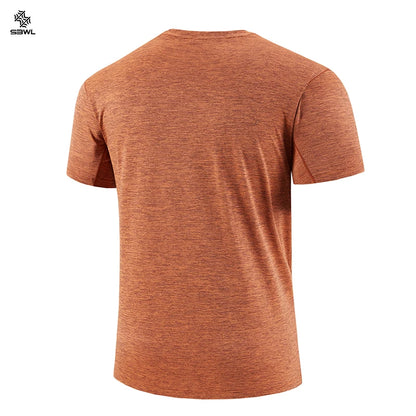SBWL Fashion Football Style Men's Outdoor Running Fitness Loose Short Sleeve T-Shirt Breathable Quick Drying Casual Gym Tops